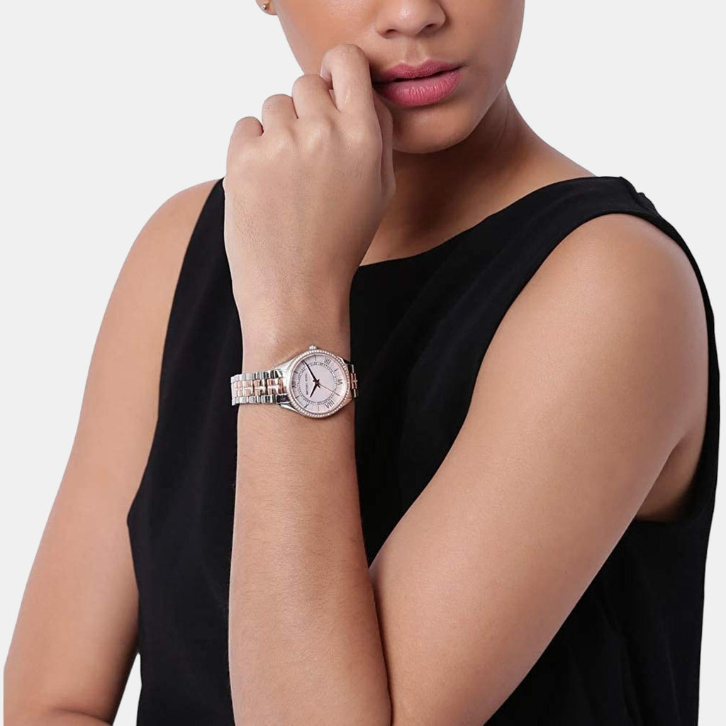 Michael Kors Lauryn Mother of Pearl Dial Two Tone Steel Strap Watch For Women - MK3979 Buy Now By Michael Kors