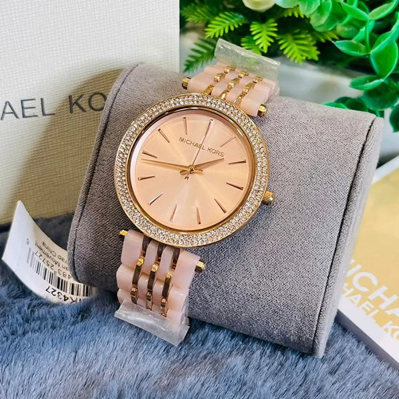 Michael Kors Darci Rose Gold Dial Two Tone Steel Strap Watch for Women - MK4327 Buy Now By Michael Kors