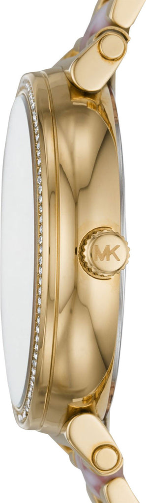 Michael Kors Sofie Crystals Mother of Pearl Pink Dial Two Tone Steel Strap Watch For Women - MK4344 Buy Now By Michael Kors