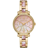 Michael Kors Sofie Crystals Mother of Pearl Pink Dial Two Tone Steel Strap Watch For Women - MK4344 Buy Now By Michael Kors