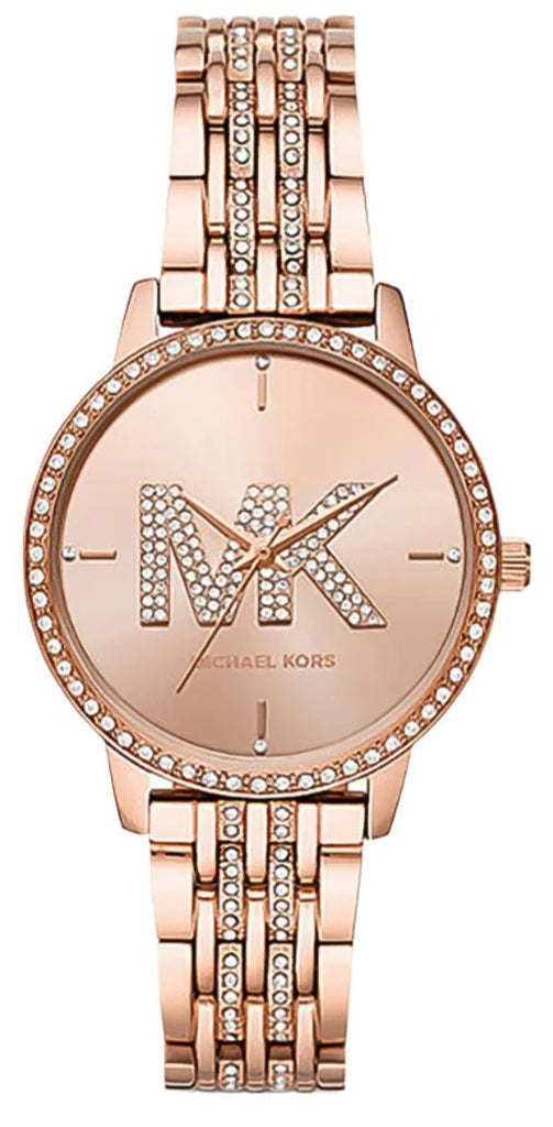 Michael Kors Melissa Pave Quartz Rose Gold Dial Rose Gold Steel Strap Watch for Women - MK4372 Buy Now By Michael Kors