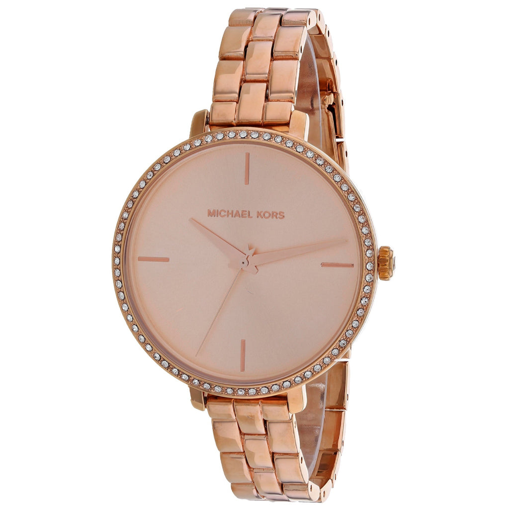 Michael Kors Charley Three-Hand Analog Rose Gold Dial Rose Gold Steel Strap Watch for Women - MK4400 Buy Now By Michael Kors