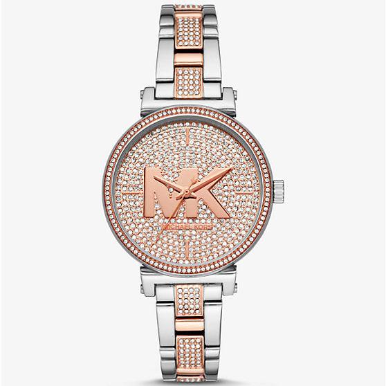 Michael Kors Sofie Crystals Glitz Rose Gold Dial Two Tone Steel Strap Watch For Women - MK4446 Buy Now By Michael Kors