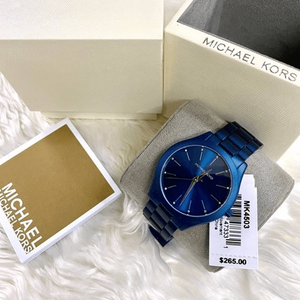 Michael Kors Slim Runway Quartz Blue Dial Blue Steel Strap Watch For Women - MK4503 Buy Now By Michael Kors