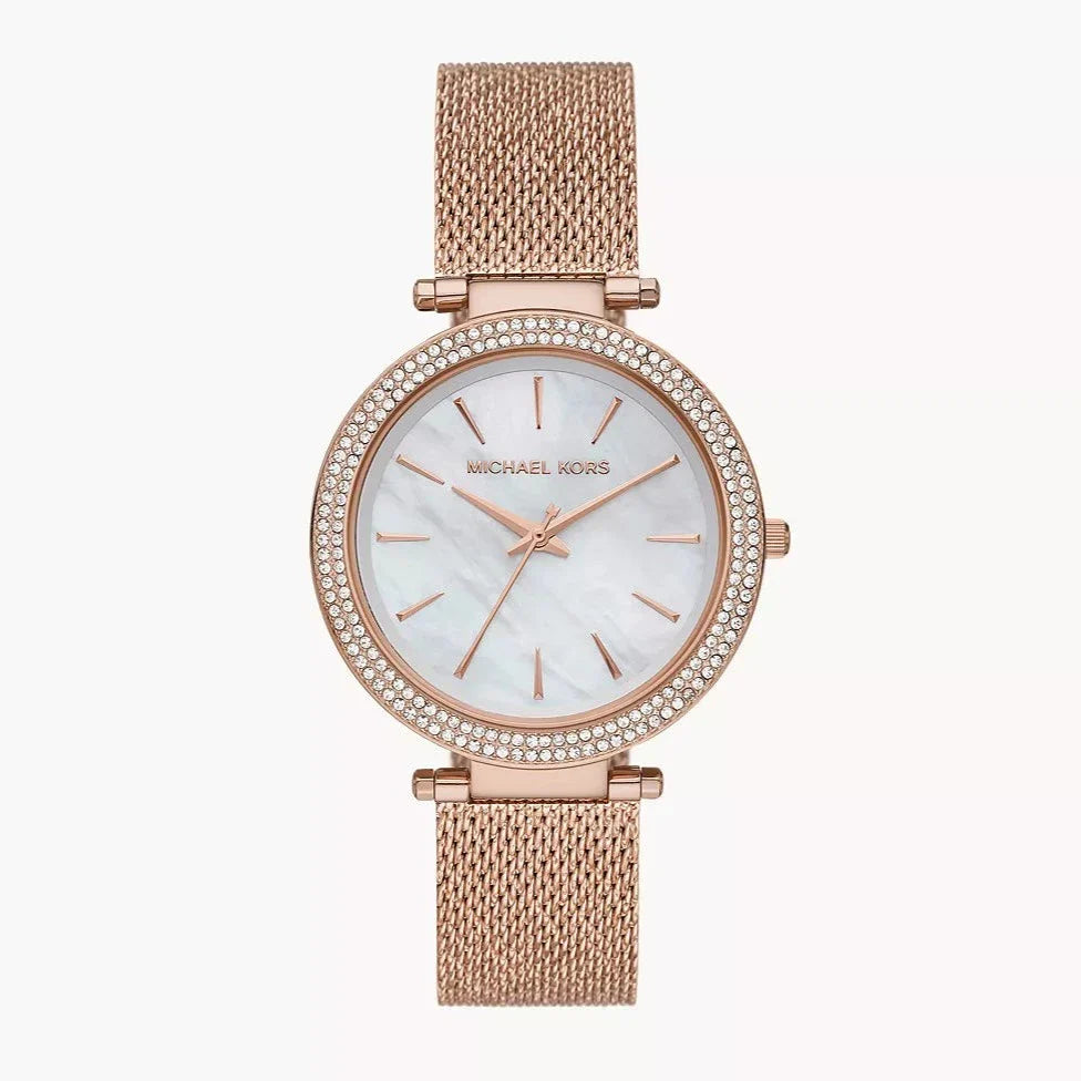 Michael Kors Darci Quartz Mother of Pearl White Dial Rose Gold Mesh Bracelet Watch For Women - MK4519 Buy Now By Michael Kors