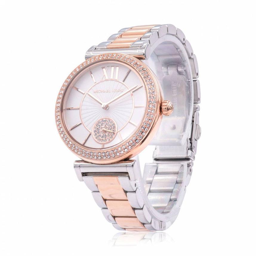 Michael Kors Abbey Three-Hand White Dial Two Tone Steel Strap Watch for Women - MK4616 Buy Now By Michael Kors