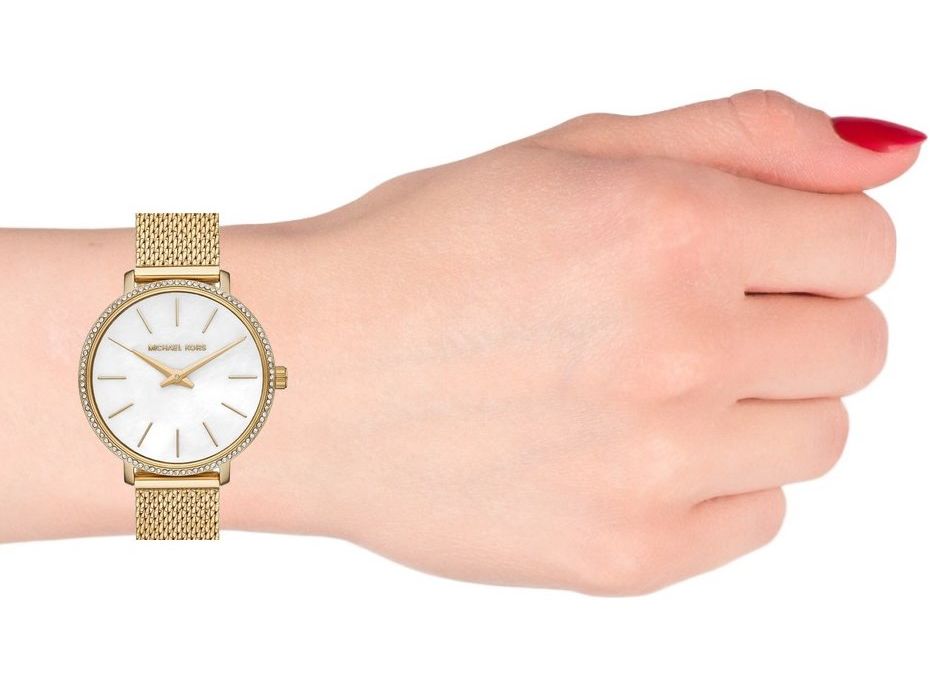 Michael Kors Pyper Quartz Mother of Pearl White Dial Gold Mesh Bracelet Watch For Women - MK4619 Buy Now By Michael Kors