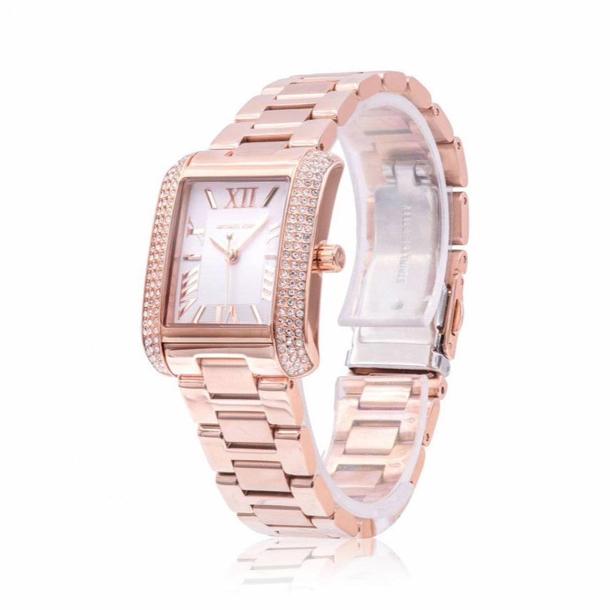 Michael Kors Emery Three-Hand Crystals Silver Dial Rose Gold Steel Strap Watch for Women - MK4641 Buy Now By Michael Kors
