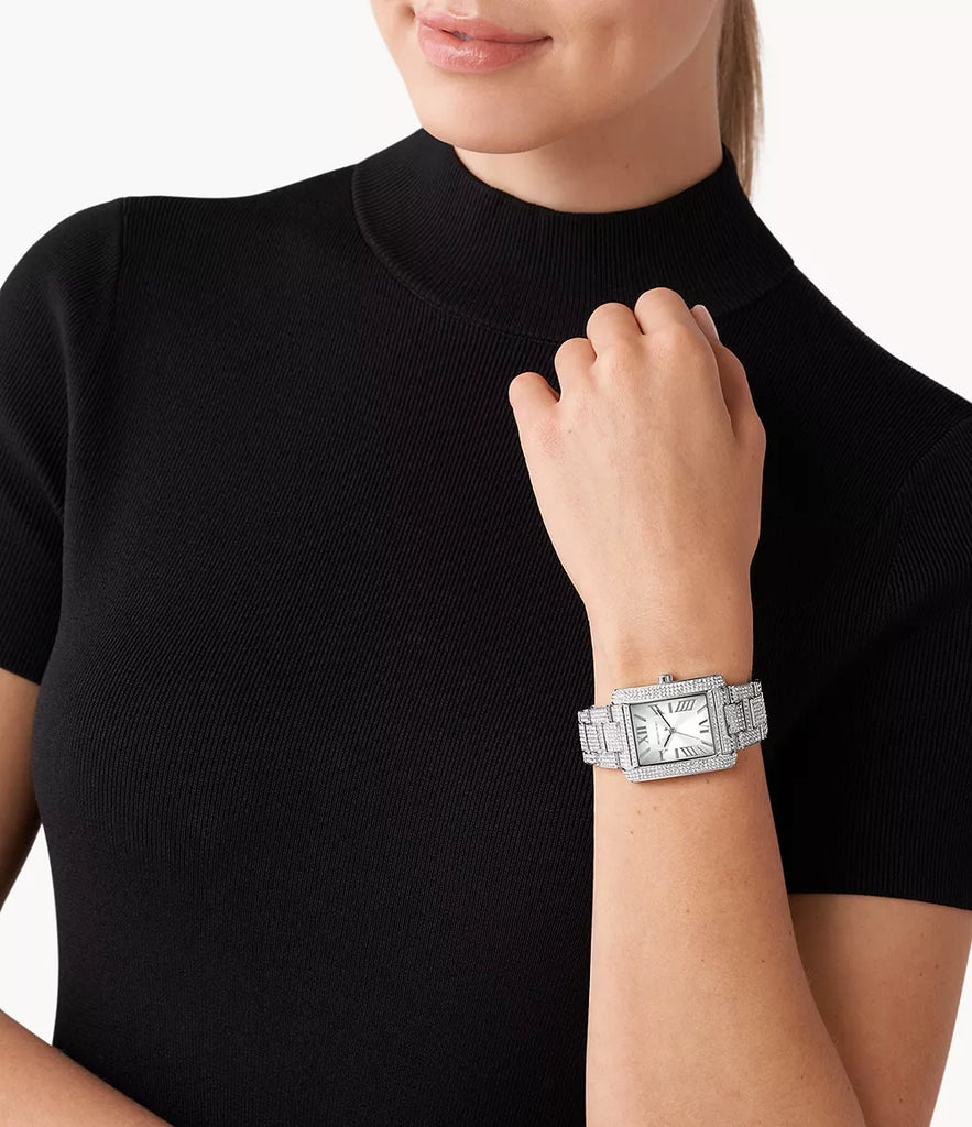 Michael Kors Emery Analog Crystals Silver Dial Silver Steel Strap Watch for Women - MK4648 Buy Now By Michael Kors