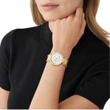 Michael Kors Parker Mother of Pearl White Dial Gold Steel Strap Watch For Women - MK4693 Buy Now By Michael Kors