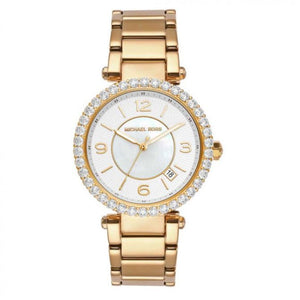 Michael Kors Parker Mother of Pearl White Dial Gold Steel Strap Watch For Women - MK4693 Buy Now By Michael Kors