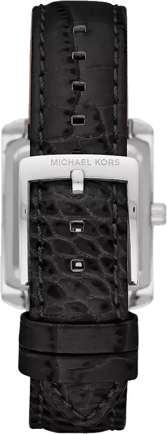 Michael Kors Emery Three Hand Silver Dial Black Leather Strap Watch For Women - MK4696 Buy Now By Michael Kors