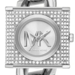 Michael Kors Chain Lock Pave Silver Dial Silver Steel Strap Watch For Women - MK4718 Buy Now By Michael Kors