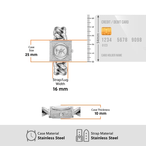 Michael Kors Chain Lock Pave Silver Dial Silver Steel Strap Watch For Women - MK4718 Buy Now By Michael Kors