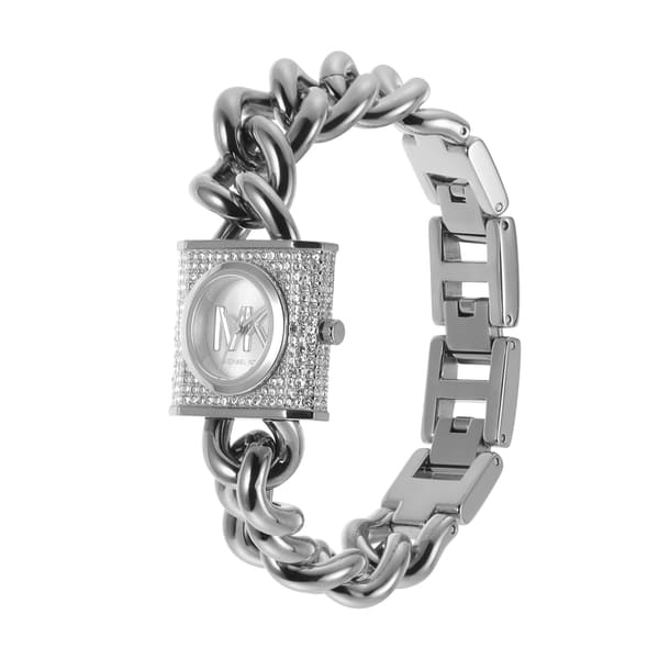 Michael Kors Chain Lock Pave Silver Dial Silver Steel Strap Watch For Women - MK4718 Buy Now By Michael Kors