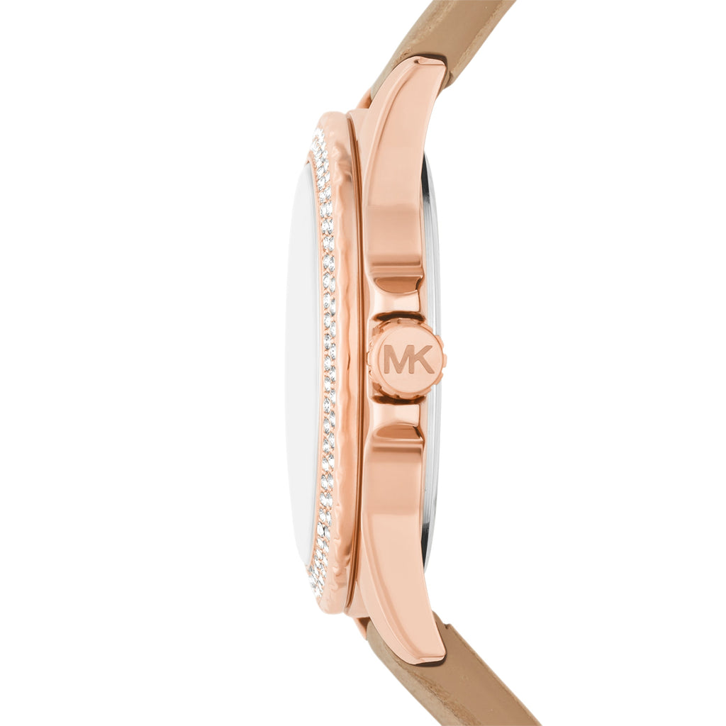 Michael Kors Mini Everest Crystals White Dial Brown Leather Strap Watch for Women - MK4719 Buy Now By Michael Kors