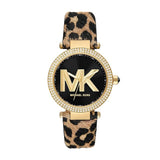 Michael Kors Parker Black Dial Cheetah Print Brown Leather Strap Watch For Women - MK4723 Buy Now By Michael Kors
