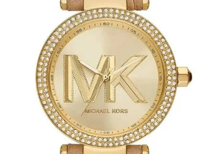 Michael Kors Parker Three-Hand Gold Dial Brown Leather Strap Watch For Women - MK4725 Buy Now By Michael Kors