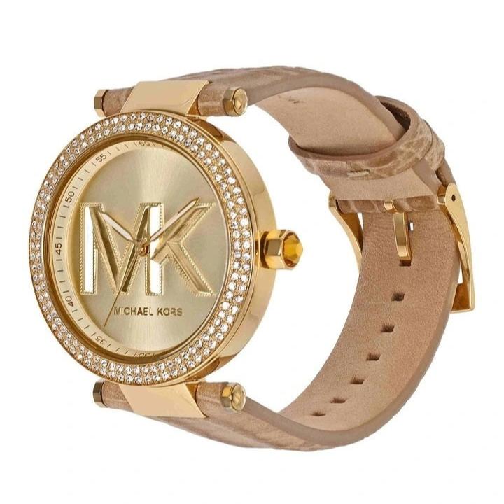 Michael Kors Parker Three-Hand Gold Dial Brown Leather Strap Watch For Women - MK4725 Buy Now By Michael Kors