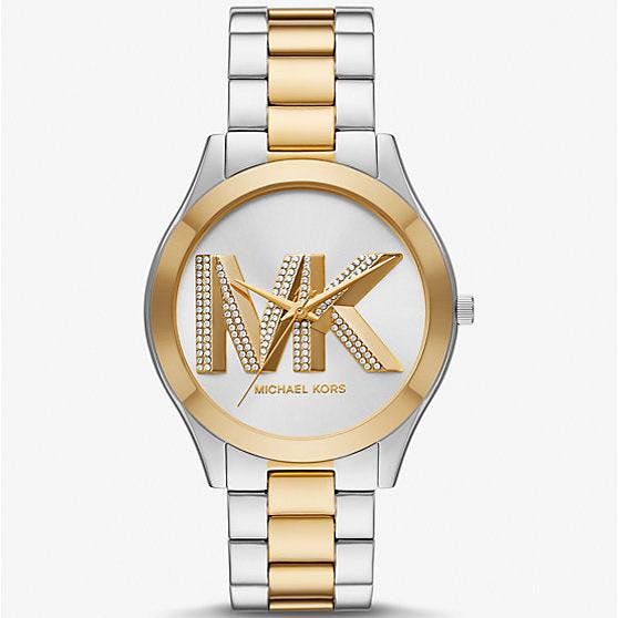 Michael Kors Slim Runway Three Hand Silver Dial Two Tone Steel Strap Watch For Women - MK4735 Buy Now By Michael Kors