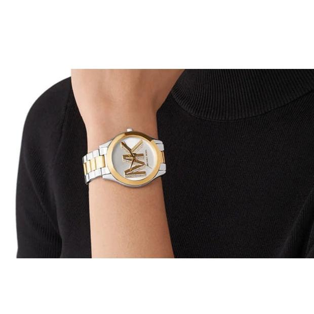 Michael Kors Slim Runway Three Hand Silver Dial Two Tone Steel Strap Watch For Women - MK4735 Buy Now By Michael Kors