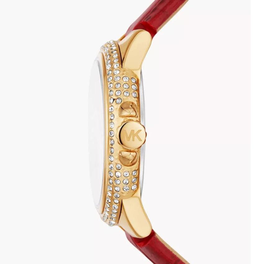 Michael Kors Camille Three-Hand Red Dial Red Leather Strap Watch for Women - MK4750 Buy Now By Michael Kors