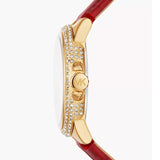 Michael Kors Camille Three-Hand Red Dial Red Leather Strap Watch for Women - MK4750 Buy Now By Michael Kors