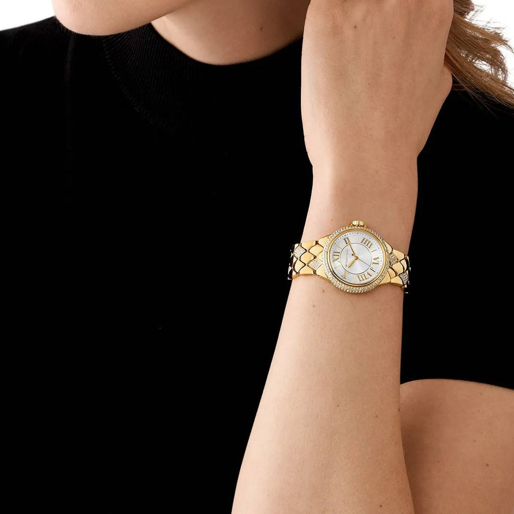 Michael Kors Camile Analog White Dial Gold Steel Strap Watch for Women - MK4801 Buy Now By Michael Kors
