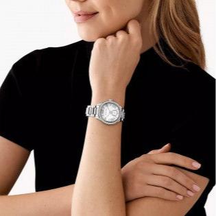Michael Kors Sage Three-Hand White Dial Silver Steel Strap Watch for Women - MK4807 Buy Now By Michael Kors