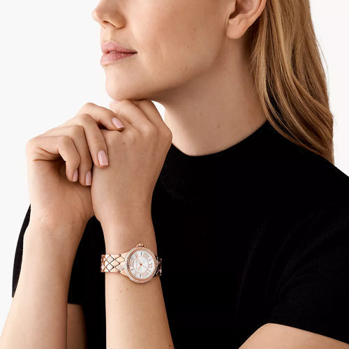 Michael Kors Camille Analog Silver Dial Rose Gold Steel Strap Watch for Women - MK4810 Buy Now By Michael Kors