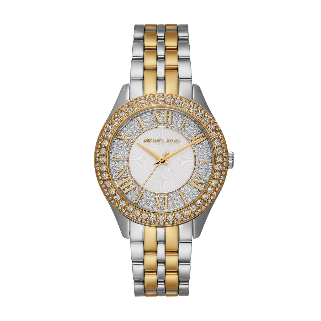 Michael Kors Harlowe Three-Hand Crystals White Dial Two Tone Steel Strap Watch for Women - MK4811 Buy Now By Michael Kors
