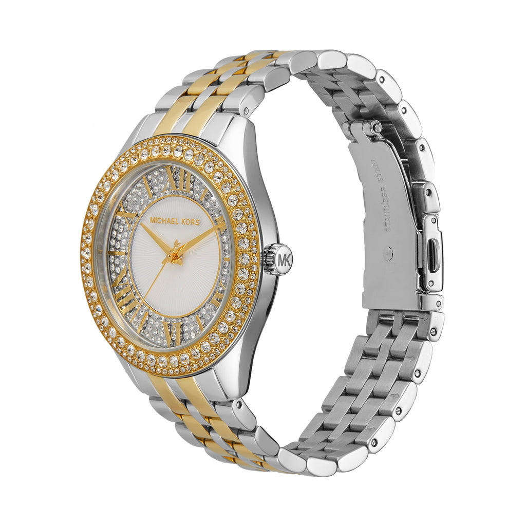 Michael Kors Harlowe Three-Hand Crystals White Dial Two Tone Steel Strap Watch for Women - MK4811 Buy Now By Michael Kors