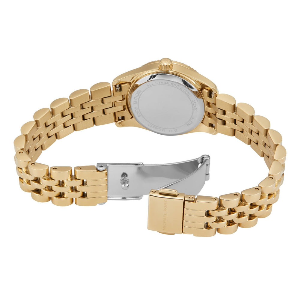 Michael Kors Lexington Three Hand Blue Dial Gold Steel Strap Watch for Women - MK4813 Buy Now By Michael Kors