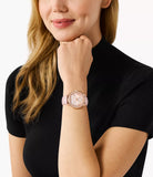 Michael Kors Sage Three-Hand Mother of Pearl Pink Dial Pink Leather Strap Watch for Women - MK4820 Buy Now By Michael Kors