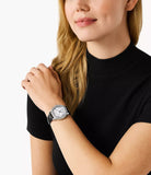 Michael Kors Sage Three-Hand Mother of Pearl White Dial Black Leather Strap Watch for Women - MK4821 Buy Now By Michael Kors