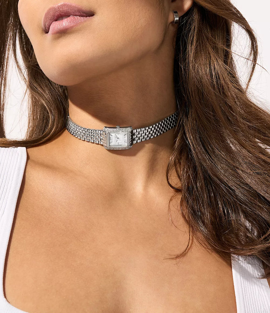 Michael Kors Emery Pave Double Wrap White Dial Silver Steel Strap Watch for Women - MK4834 Buy Now By Michael Kors