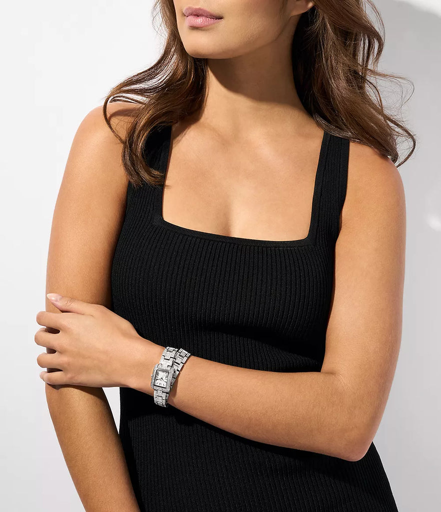 Michael Kors Emery Pave Double Wrap Crystals White Dial Silver Steel Strap Watch for Women - MK4836 Buy Now By Michael Kors