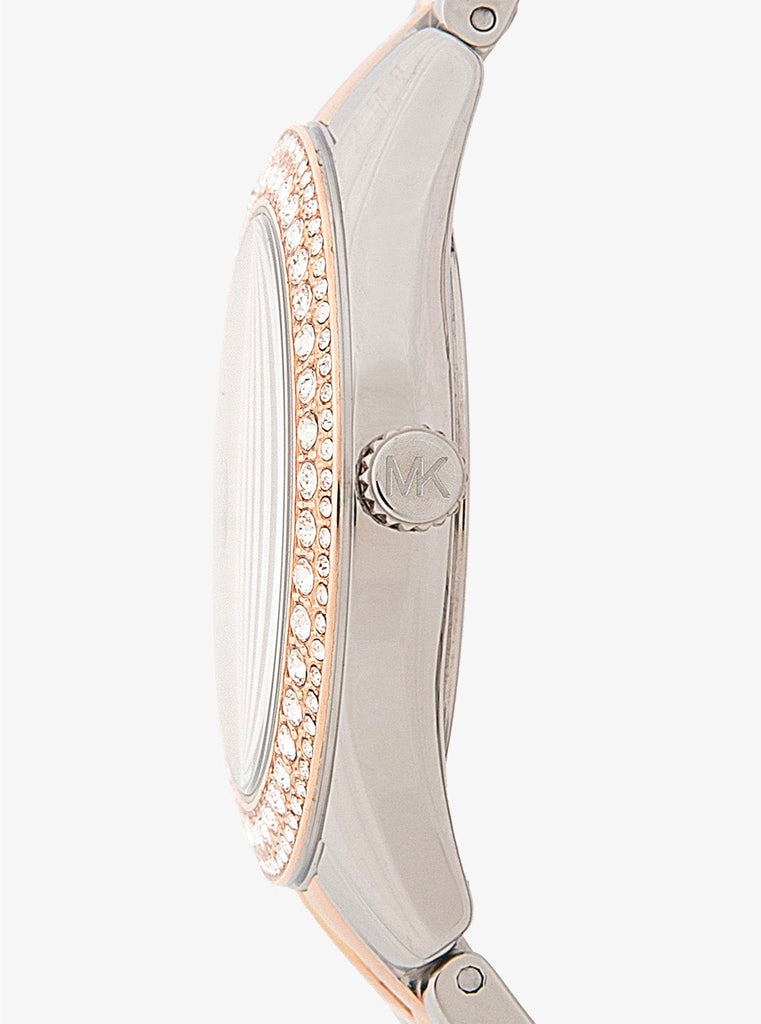 Michael Kors Harlowe Three-Hand Mother of Pearl White Dial Tri Tone Steel Strap Watch for Women - MK4846 Buy Now By Michael Kors