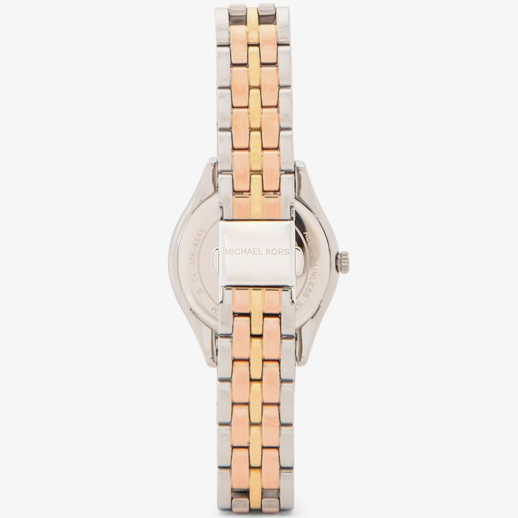 Michael Kors Harlowe Three-Hand Mother of Pearl White Dial Tri Tone Steel Strap Watch for Women - MK4846 Buy Now By Michael Kors
