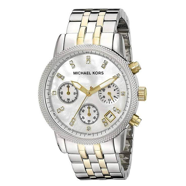 Michael Kors Ritz Chronograph White Dial Two Tone Steel Strap Watch for Women - MK5057 Buy Now By Michael Kors