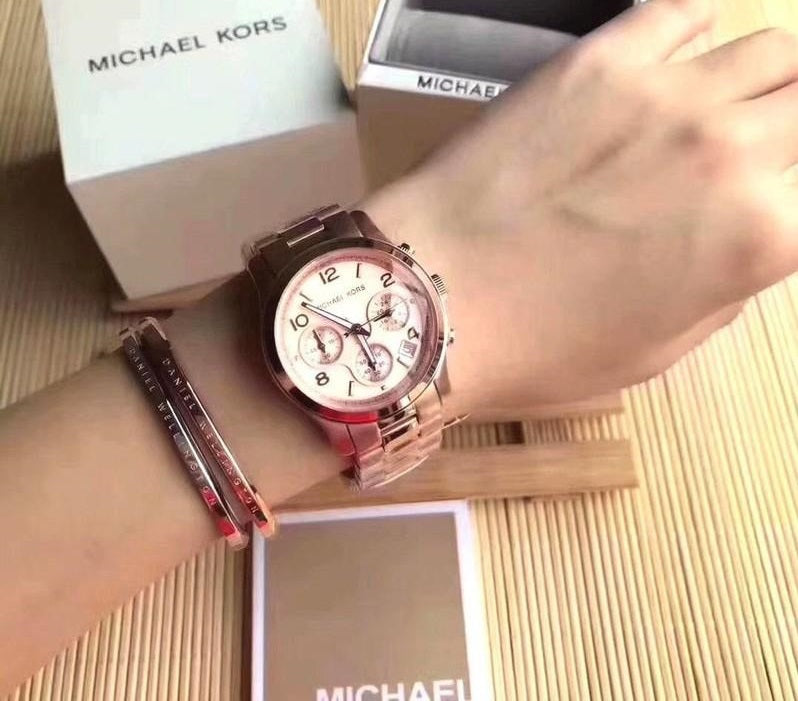 Michael Kors Runway Rose Gold Dial Rose Gold Steel Strap Watch for Women - MK5128 Buy Now By Michael Kors