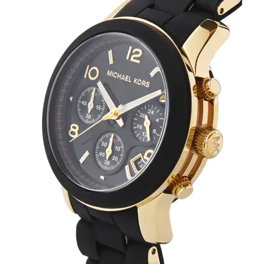 Michael Kors Runway Black Dial Black Silicone Strap Watch for Women - MK5191 Buy Now By Michael Kors