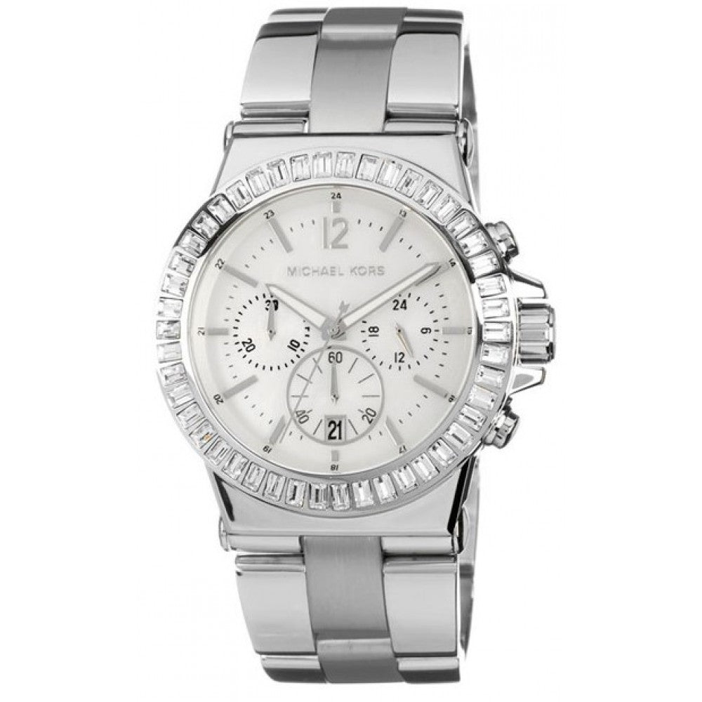 Michael Kors Dylan Glitz Chronograph White Dial Silver Steel Strap Watch For Women - MK5411 Buy Now By Michael Kors