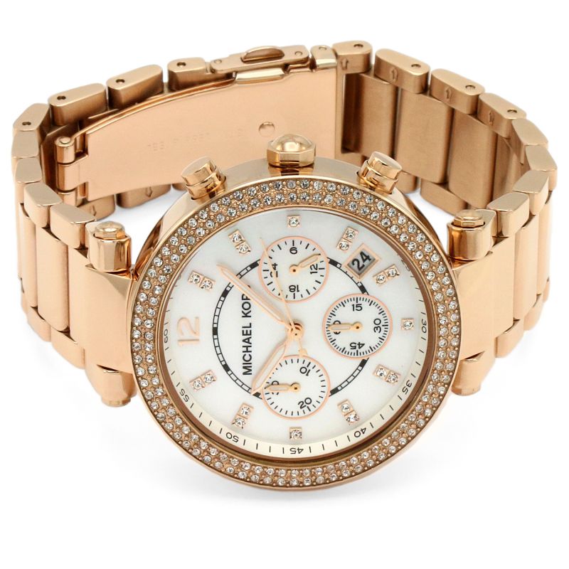 Michael Kors Parker White Dial with Diamonds Rose Gold Steel Strap Watch for Women - MK5491 Buy Now By Michael Kors