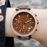 Michael Kors Parker Chronograph Brown Dial Brown Steel Strap Watch For Women - MK5578 Buy Now By Michael Kors