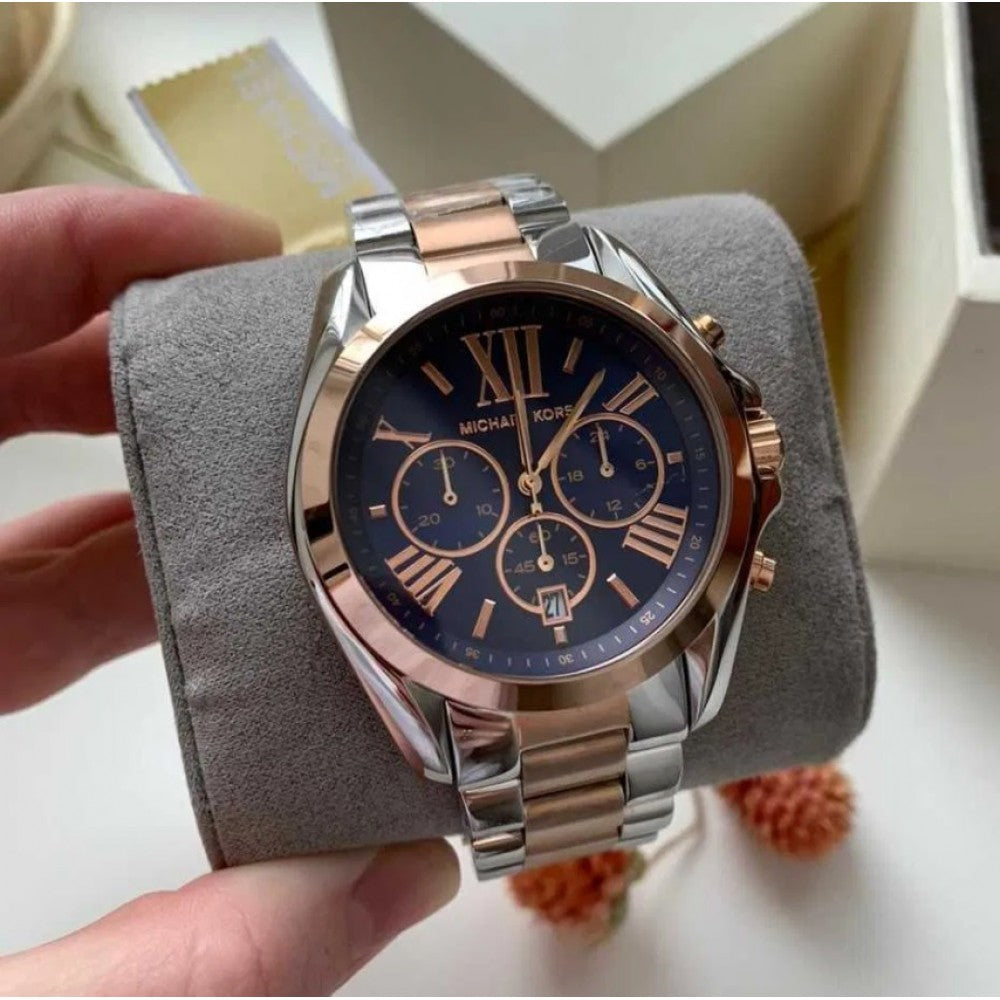 Michael Kors Bradshaw Blue Dial Two Tone Steel Strap Watch for Women - MK5606 Buy Now By Michael Kors