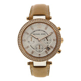 Michael Kors Parker Chronograph White Dial Tan Leather Strap Watch for Women - MK5633 Buy Now By Michael Kors