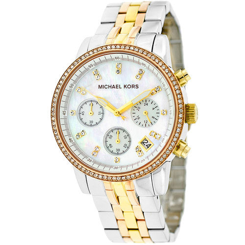 Michael Kors Ritz White Dial Two Tone Steel Strap Watch for Women - MK5650 Buy Now By Michael Kors