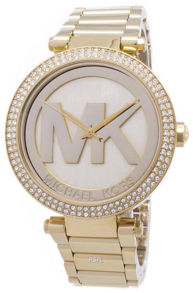 Michael Kors Parker Diamonds Gold Dial Gold Steel Strap Watch for Women - MK5784 Buy Now By Michael Kors
