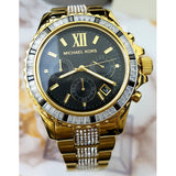 Michael Kors Everest Chronograph Black Dial Gold Steel Strap Watch For Women - MK5828 Buy Now By Michael Kors